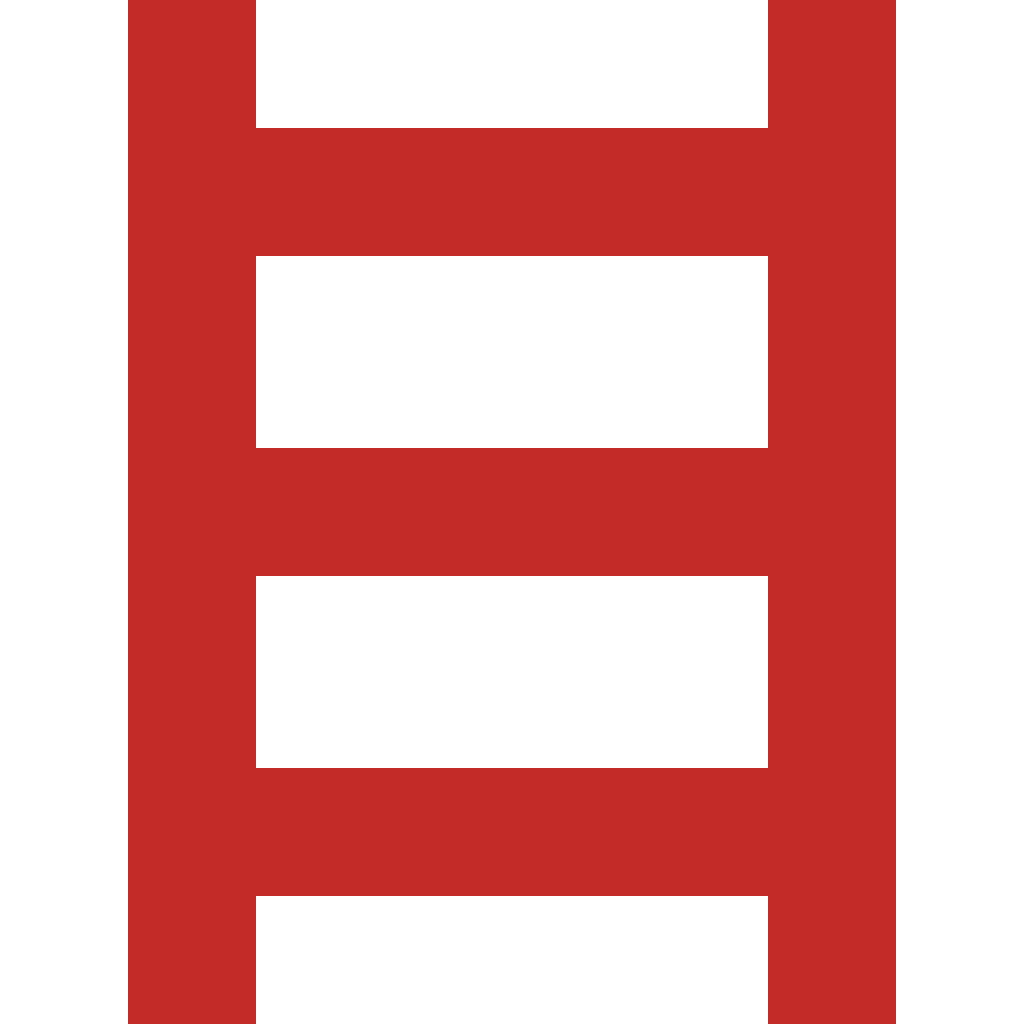 Red icon of a ladder